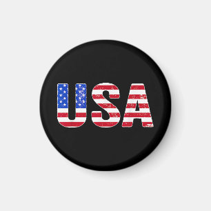 Imã Camiseta EUA Bandeira Americana Patriótica Homens