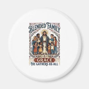 Imã Camiseta Família Misturada Jesus Família Recompost