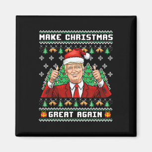Imã Camiseta Feia Trump 2024 Faça o Natal Grande Novam