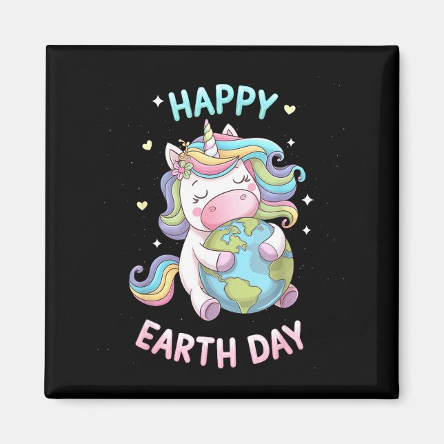 Imã Camiseta feliz dia da terra terra fofa com terra f (Frente)