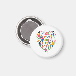 Imã Camiseta Floral Heart da Família Faz o Amor