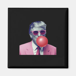 Imã Camiseta Funny Pink Donald Trump Bubble Gum Yum Te