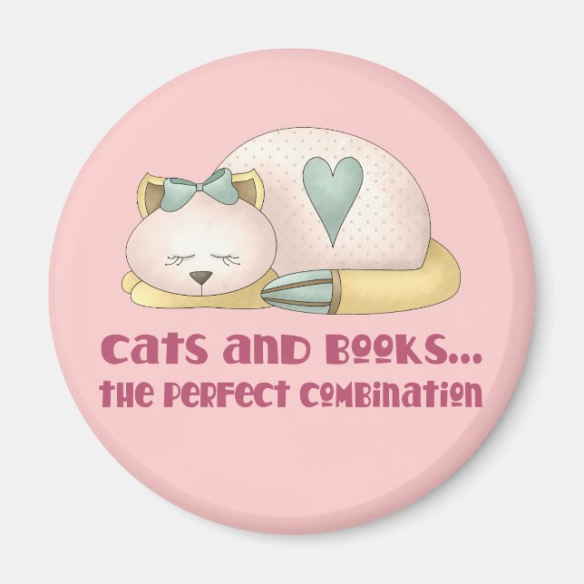 Imã Camiseta Gatos e Livros (Frente)