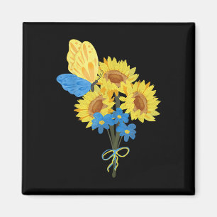 Imã Camiseta Girassóis Ucranianos Azul Amarelo Top Bor