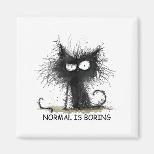 Imã Camiseta Gráfica de Gato Engraçado Normal é Chato