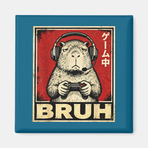 Imã Camiseta Gráfica Engraçada Capivara Gamer Bruh Hom