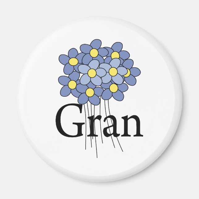 Imã Camiseta Gran T-shirt Flor Azul Bonita (Frente)