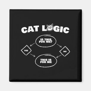 Imã Camiseta Lógica de Gato Divertida Nova Presente Pa