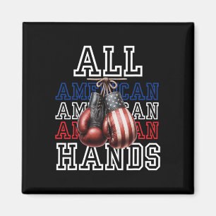 Imã Camiseta Luvas de Boxe Bandeira dos EUA Todas as M