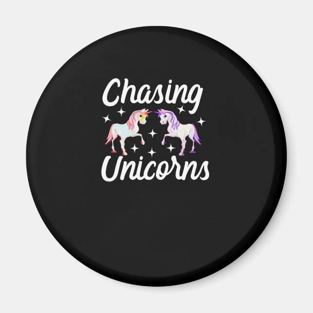Imã Camiseta Mágica de Manga Comprida Chasing Unicorns (Frente)