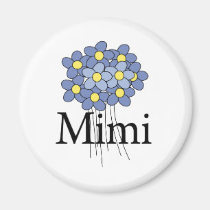Imã Camiseta Mimi Flor Azul Bonita