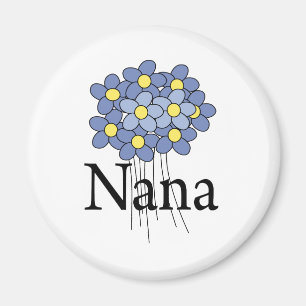 Imã Camiseta Nana Flor Azul Bonita