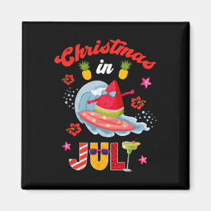 Imã Camiseta Natal Em Julho Fun Santa Verão Praia