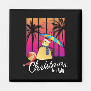 Imã Camiseta Natal Em Julho Funny Snowman Verão Praia