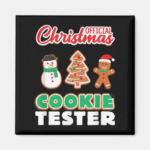 Imã Camiseta Oficial de Provador de Biscoito de Natal