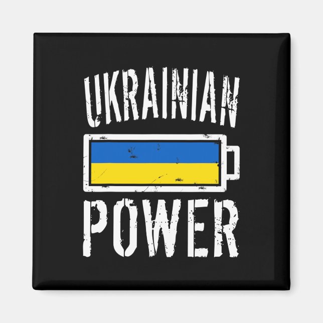 Imã Camiseta Orgulho Poder Ucraniano Bandeira da Ucrân (Frente)