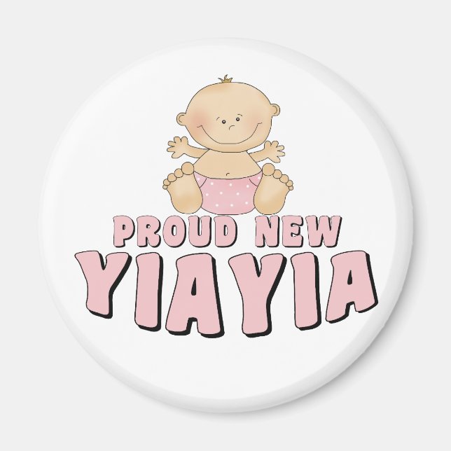 Imã Camiseta Orgulhosa Nova YiaYia (Frente)