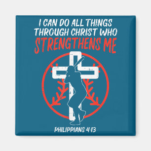 Imã Camiseta Pode Todas as Coisas Beisebol Religioso