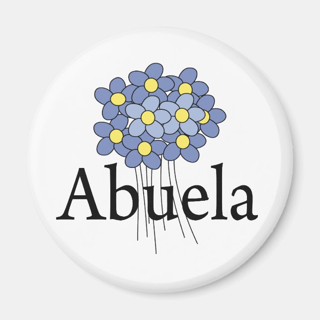 Imã Camiseta Pretty Blue Flower Abuela (Frente)