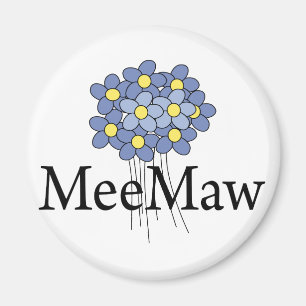 Imã Camiseta Pretty Blue Flower MeeMaw
