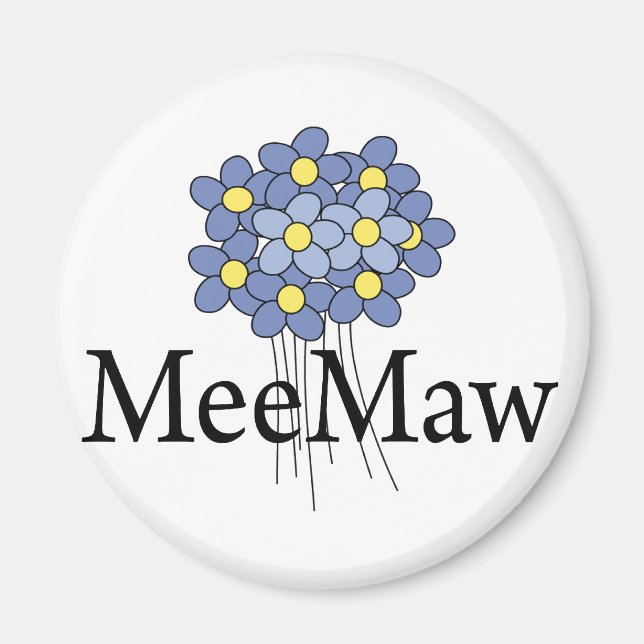 Imã Camiseta Pretty Blue Flower MeeMaw (Frente)