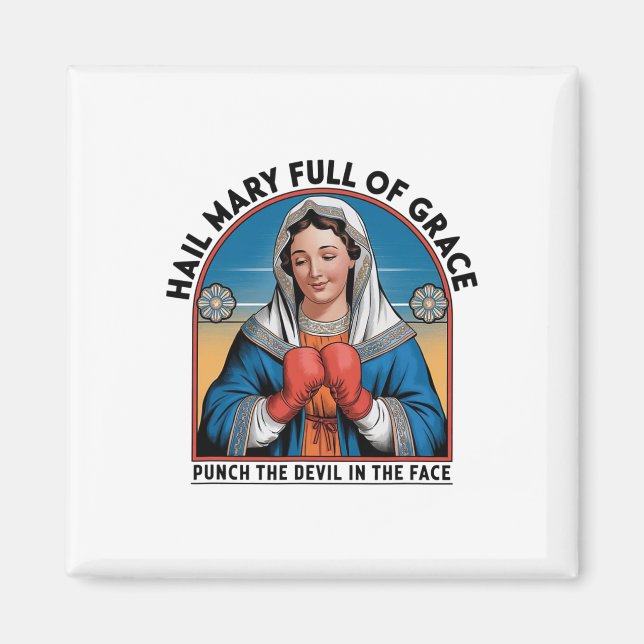 Imã Camiseta Religiosa de Boxe de Maria Piada Cristã S (Frente)