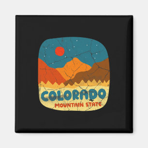 Imã Camiseta Retro das Montanhas Rochosas do Estado do
