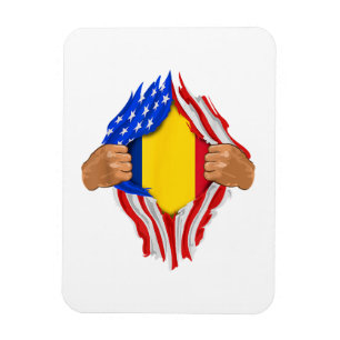 Ímã Camiseta Sangue Romeno Dentro de Mim Bandeira da R