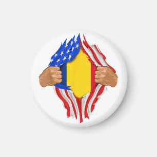 Imã Camiseta Sangue Romeno Dentro de Mim Bandeira da R