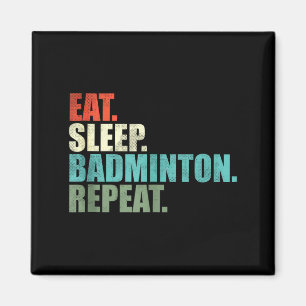 Imã Camiseta sem mangas de jogador de badminton retrô 