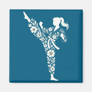 Imã Camiseta Taekwondo Floral Artes Marciais Karate