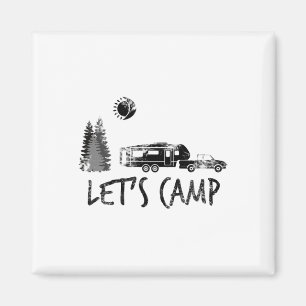 Imã Camiseta Vamos Acampar Acampamento Trailer Rv Féri