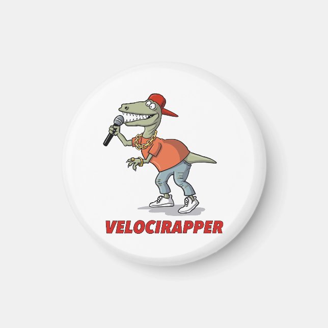 Imã Camiseta 'Velocirapper'. (Frente)