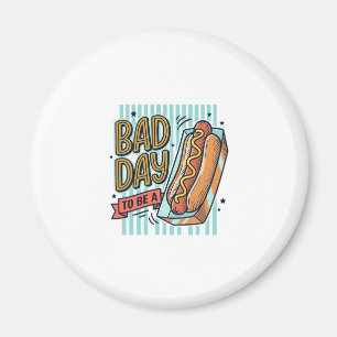 Imã Camiseta Vetorial Retro de Cachorro-Quente de Mau 