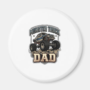 Imã Camiseta Vetorial Vintage de Pai de Caminhão Monst