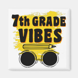Imã Camiseta Vibes de Volta à Escola 7º Ano Primeiro D
