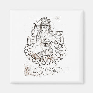 Imã Camiseta Vintage Lord Ganesha Hindu Hinduismo Ioga