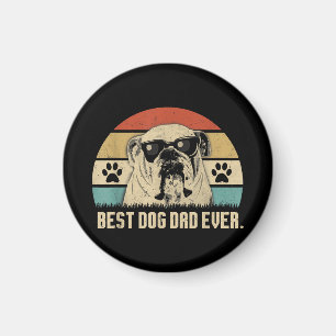 Imã Camiseta Vintage Melhor Pai de Bulldog Inglês de T