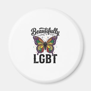 Imã Camiseta Vintage Orgulho Borboleta LGBT Lindamente