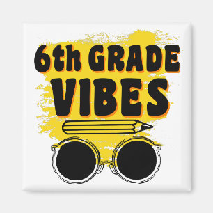 Imã Camiseta Volta às Aulas Vibes 6º Ano Primeiro Dia
