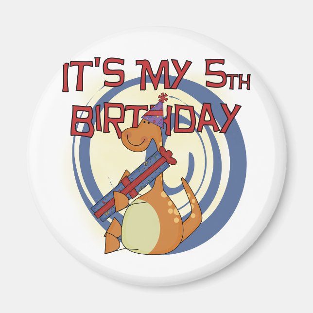 Imã Camisetas de aniversário e presentes do Dinossauro (Frente)