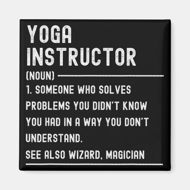 Imã Camisetas de Definição de Instrutor de Yoga Título (Frente)