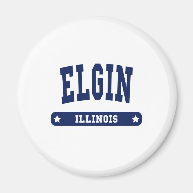 Imã Camisetas de Estilo da Faculdade Elgin Illinois (Frente)