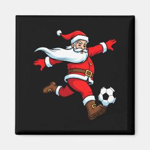Imã Camisetas de Natal de Santa Jogando Futebol para M