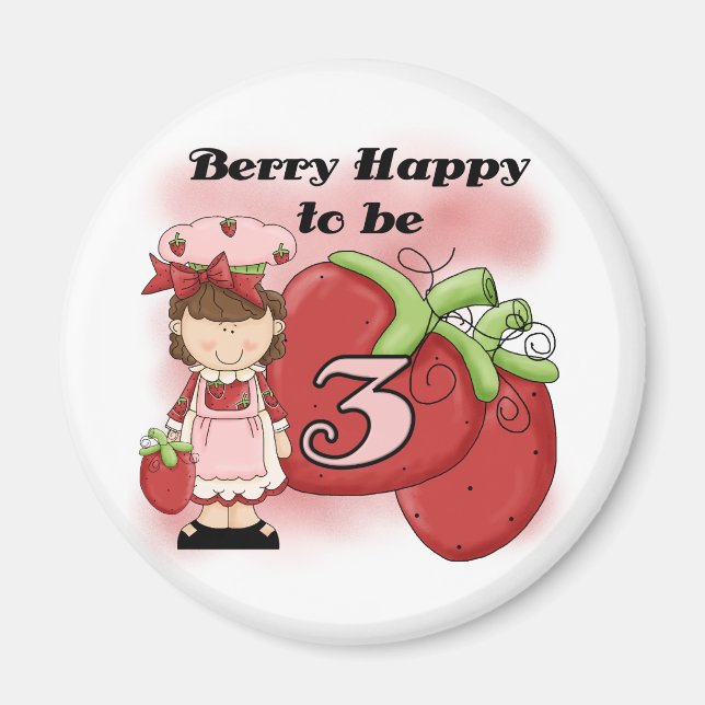 Imã Camisetas e dotes de aniversário de 3 anos Brown B (Frente)