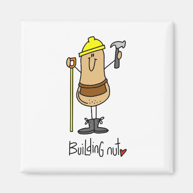 Imã Camisetas e Presentes Building Nut (Frente)
