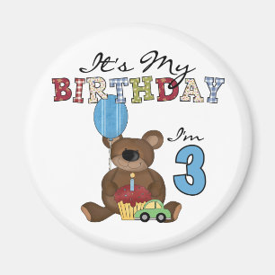 Imã Camisetas e presentes de aniversário de 3 anos de