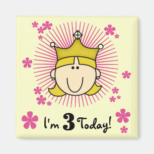 Imã Camisetas e presentes de aniversário de 3 anos pri