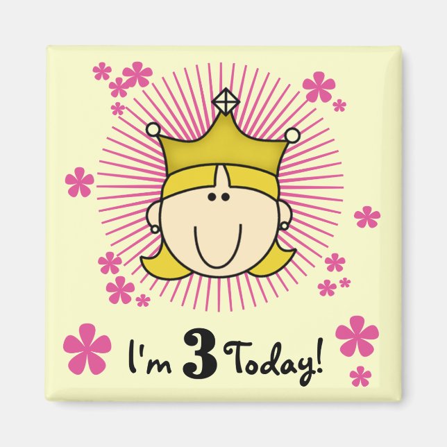 Imã Camisetas e presentes de aniversário de 3 anos pri (Frente)