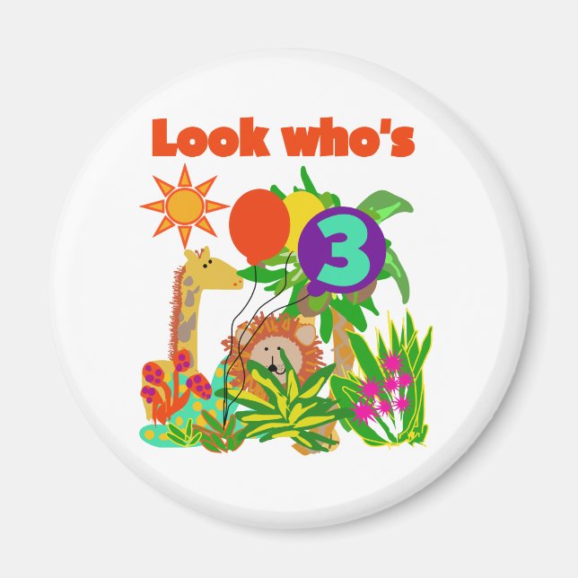 Imã Camisetas e presentes de aniversário de 3 anos Saf (Frente)